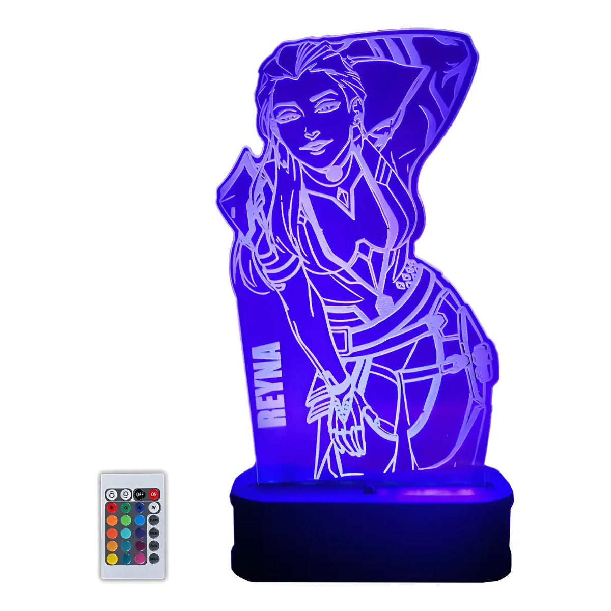 Velador Infantil Ilusion 3D A control remoto Lámpara Reyna Valorant USB / PILAS