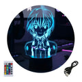 Velador Ilusion 3D A control remoto Rei Ayanami Evangelion USB / PILAS