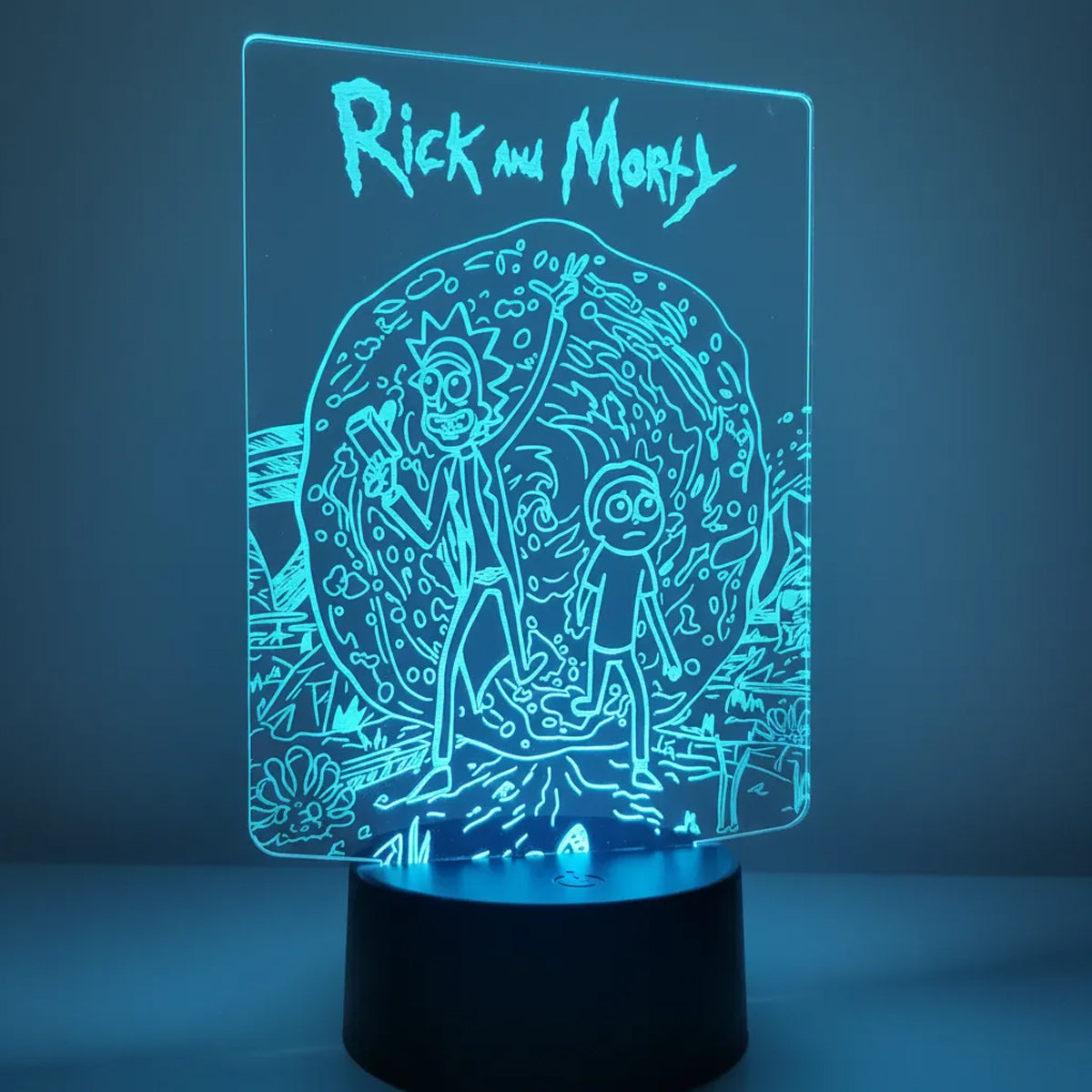 Velador Ilusion 3D A control remoto Rick and Morty USB / PILAS