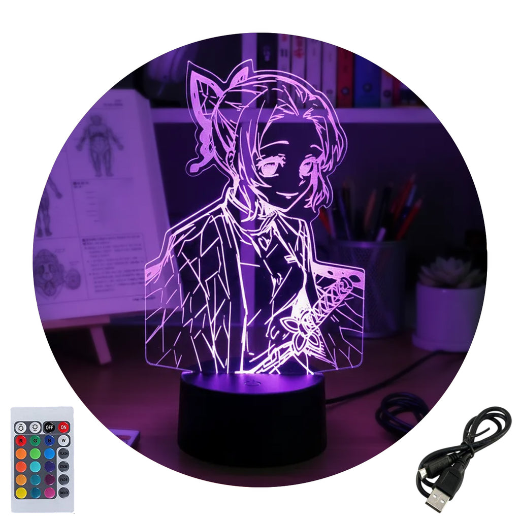 Velador Ilusion 3D A control remoto Shinobu Kocho Demon Slayer USB / PILAS
