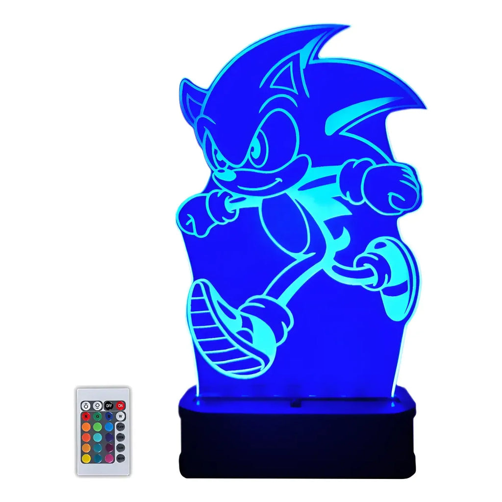 Velador Ilusion 3D A control remoto Lámpara Sonic USB / PILAS