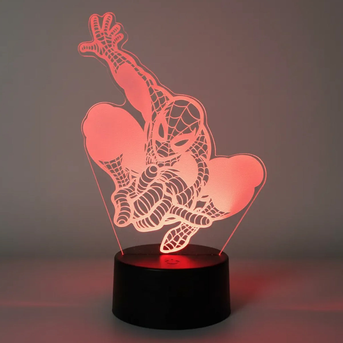 Velador Ilusion 3D A control remoto Lámpara Spider Man USB / PILAS