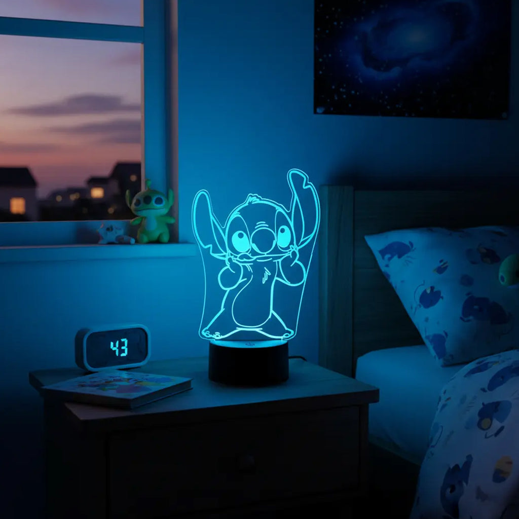 Velador Ilusion 3D A control remoto Lámpara Lilo y Stitch USB / PILAS