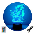 Velador Ilusion 3D A control remoto Lámpara Lilo y Stitch USB / PILAS