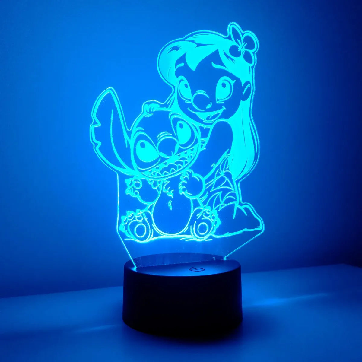 Velador Ilusion 3D A control remoto Lámpara Lilo y Stitch USB / PILAS