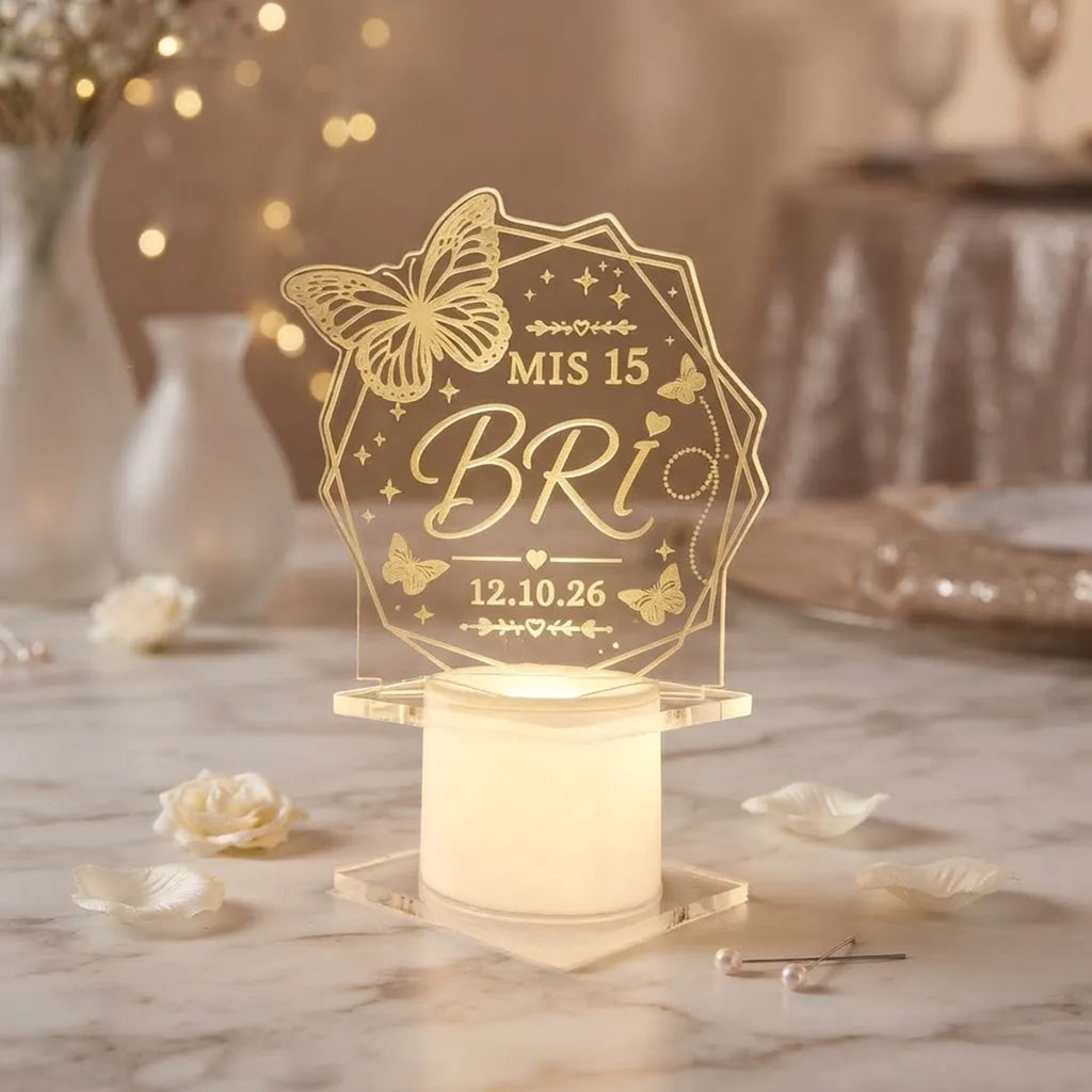 Souvenirs Led Acrílico Personalizado Fiesta 15 años x85u