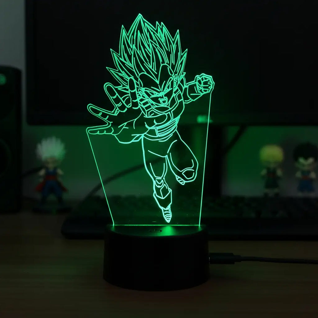 Velador Infantil Ilusion 3D A control remoto Vegeta Dragon Ball USB / PILAS