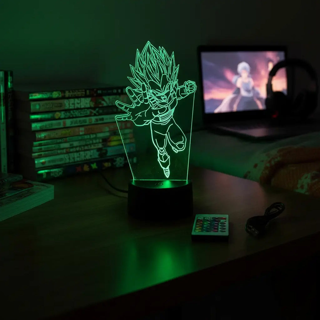 Velador Infantil Ilusion 3D A control remoto Vegeta Dragon Ball USB / PILAS