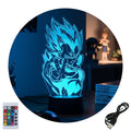 Velador Ilusion 3D A control remoto Dragon Ball Vegeta USB / PILAS