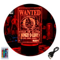 Velador Ilusion 3D A control remoto Wanted Luffy One Piece USB / PILAS