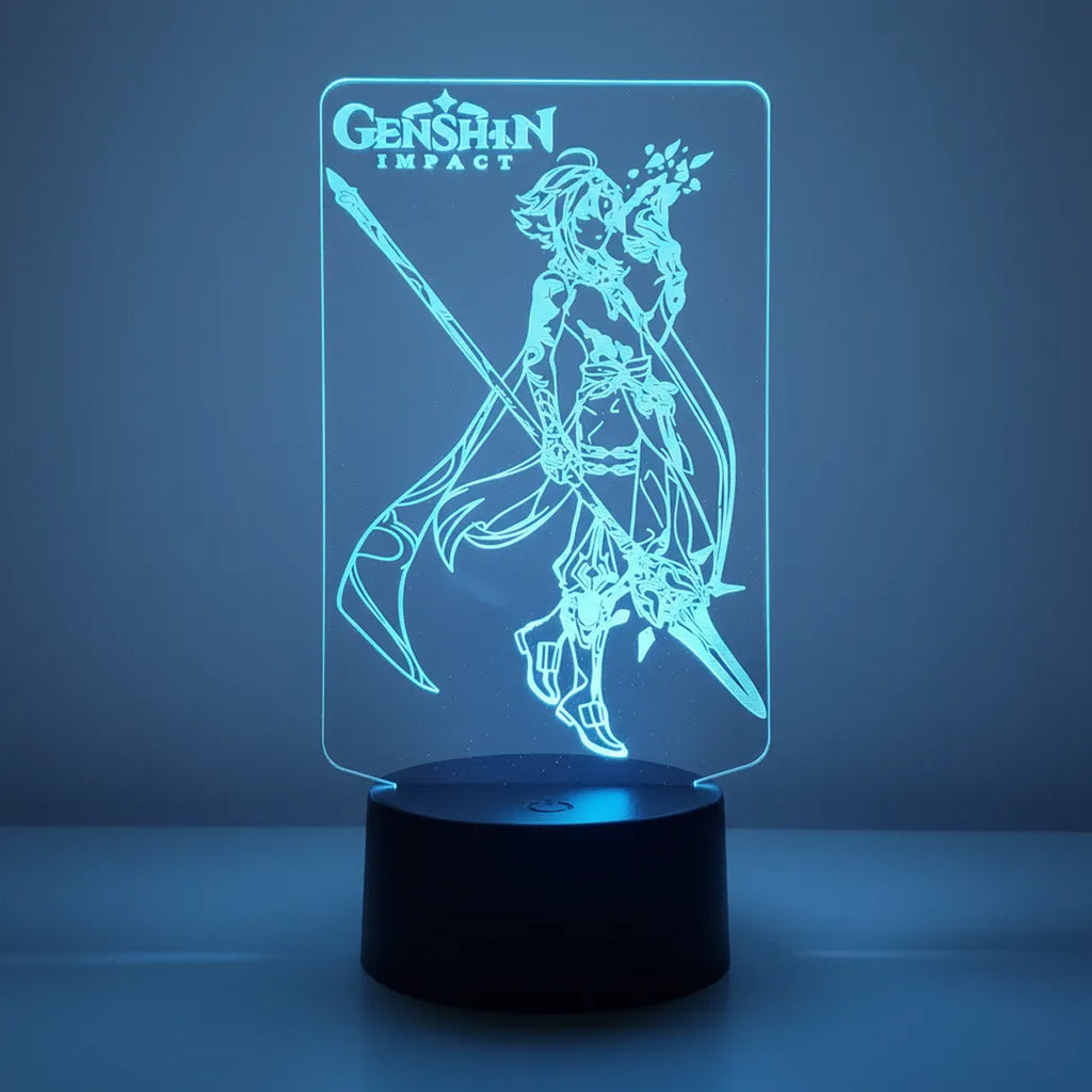 Velador Ilusion 3D A control remoto Lámpara Xiao Genshin Impact USB / PILAS