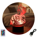 Velador Ilusion 3D A control remoto Lámpara Dragon Ball Goku USB / PILAS