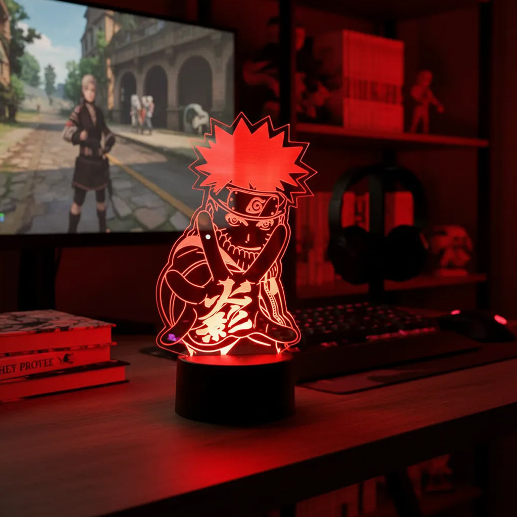 Velador Ilusion 3D A control remoto Naruto Uzumaki USB / PILAS
