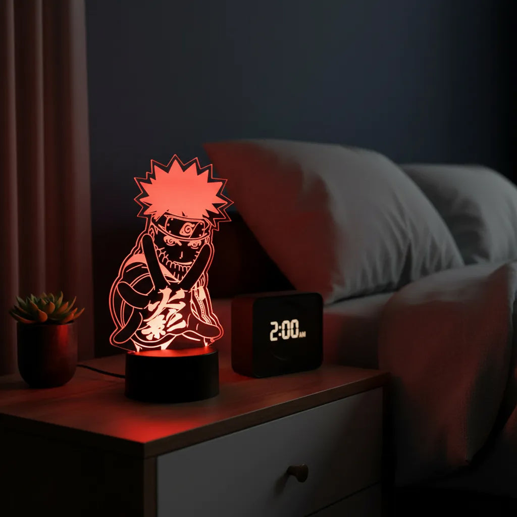 Velador Ilusion 3D A control remoto Naruto Uzumaki USB / PILAS