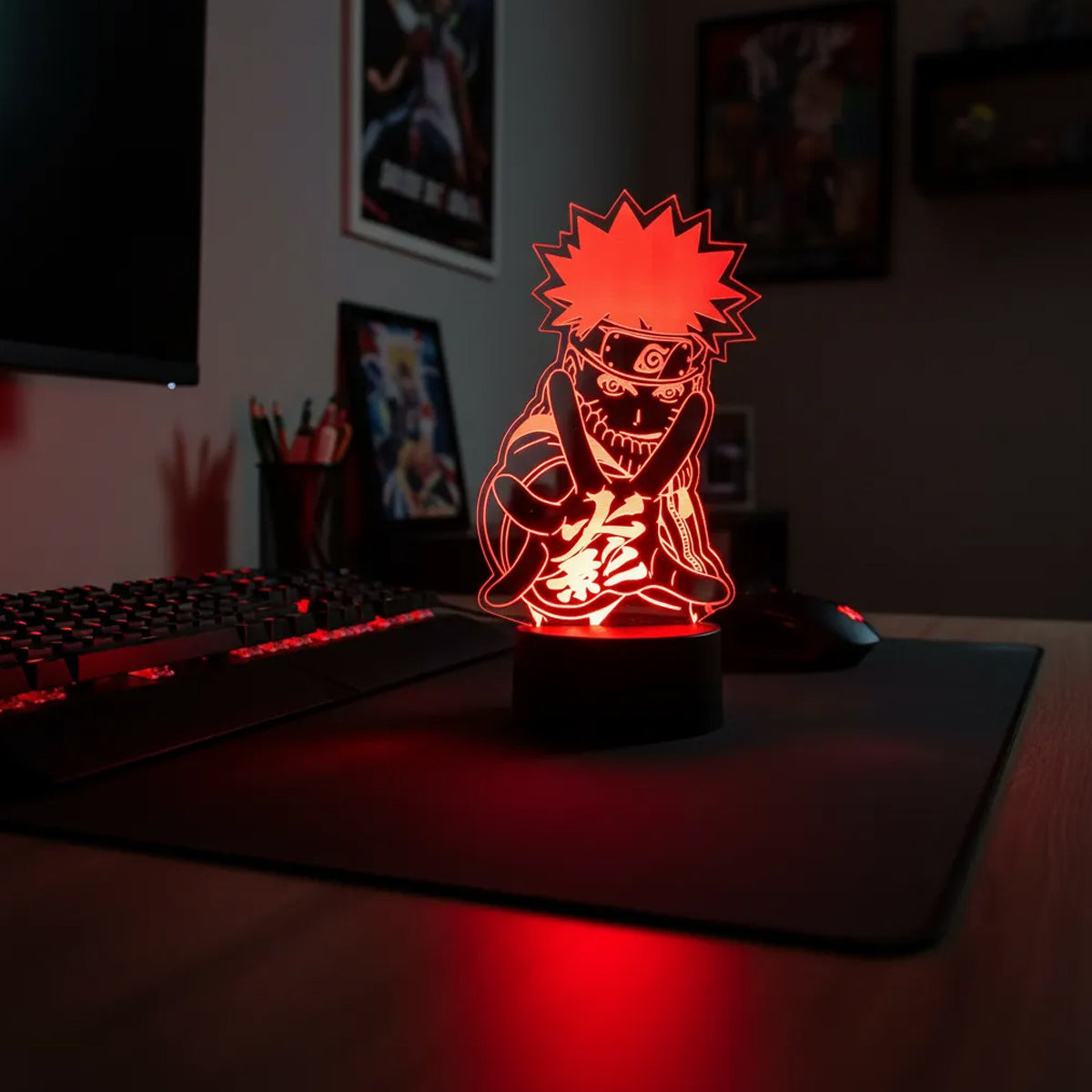 Velador Ilusion 3D A control remoto Naruto Uzumaki USB / PILAS