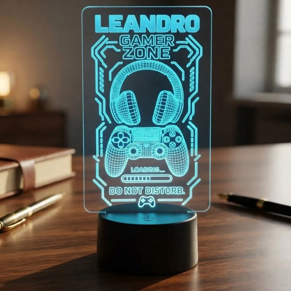 Velador Ilusion 3D A control remoto Lámpara PERSONALIZADA USB / PILAS