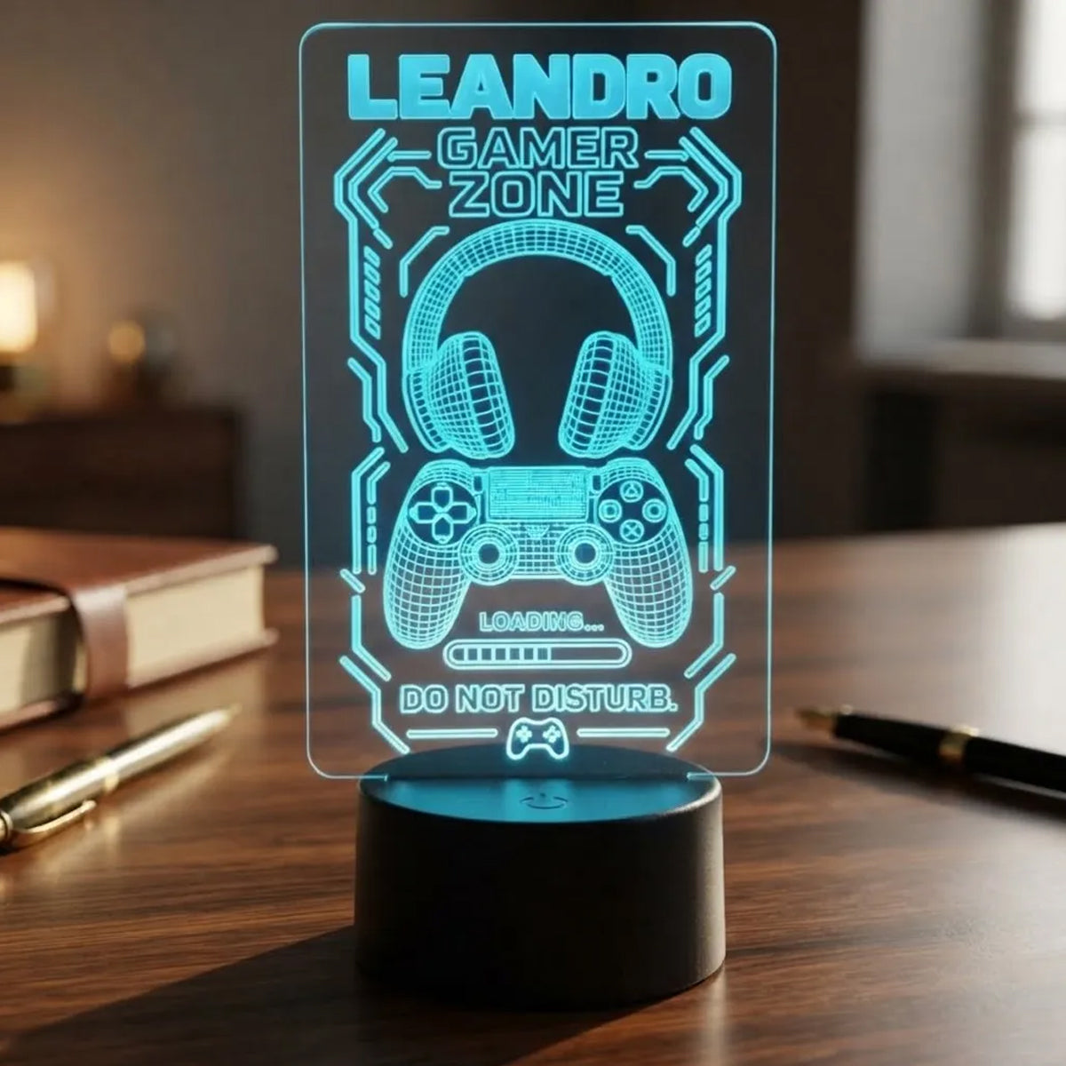 Velador Ilusion 3D A control remoto Lámpara PERSONALIZADA USB / PILAS