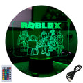 Velador Infantil Ilusion 3D A control remoto Juego ROBLOX USB / PILAS
